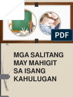 Mga Salitang May Higit Sa Iisang Kahulugan