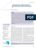 Inhibitory Effect of Lantana Camara L., Eclipta Prostrata (L.) L. and Cosmos Caudatus Kunth. Leaf Extracts On ADP-Induced Platelet Aggregation