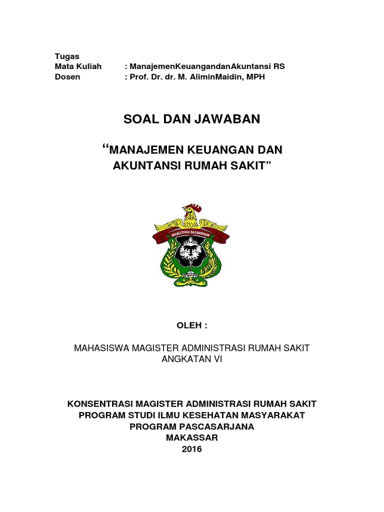 Soal Materi Manajemen Keuangan Akuntansi Rs