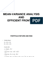 Mean-Variance Analysis and Efficient Frontier