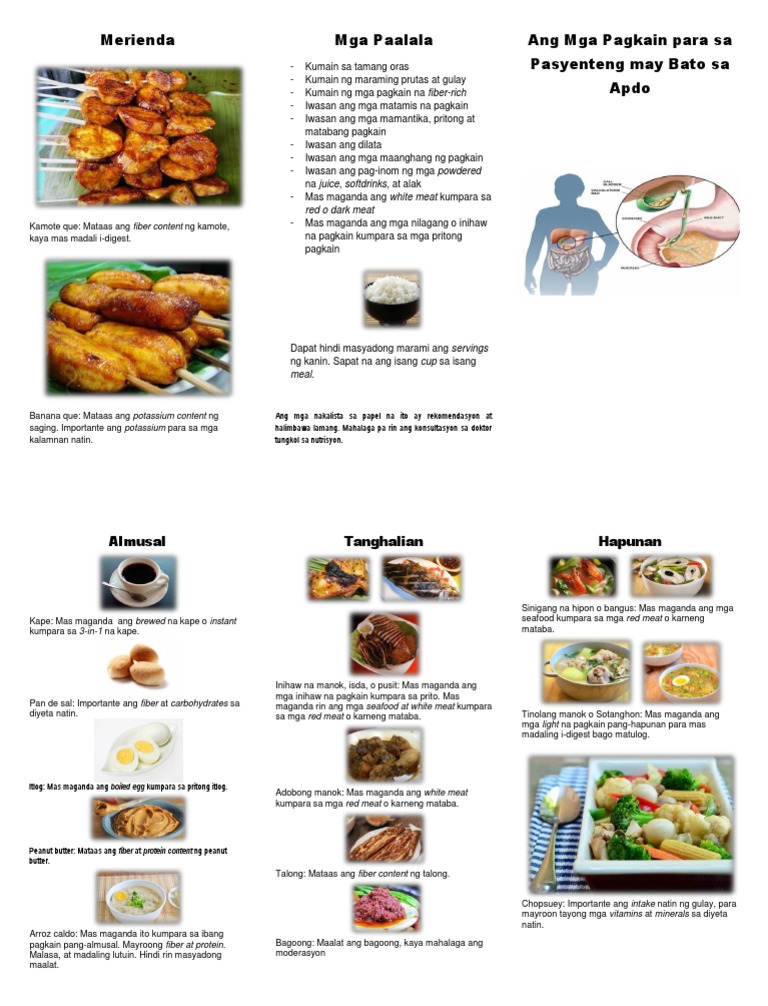 Ang Mga Pagkain para Sa Pasyenteng May Bato Sa Apdo PDF