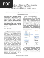 Electrification of Rural and Arid Areas by Solar Energy Applications