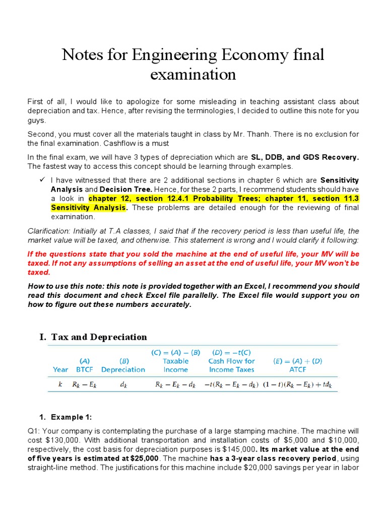 Engineering Economic | PDF | Depreciation | Government Finances