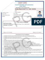 PG PG: Admit Card