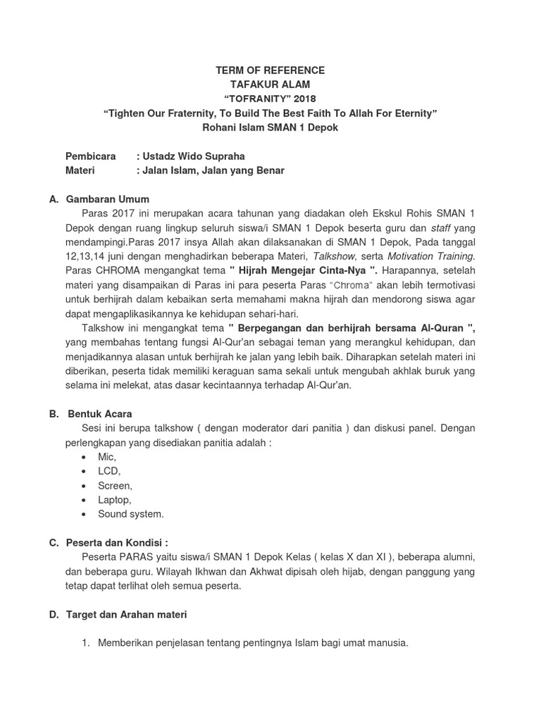 Contoh tor acara pdf