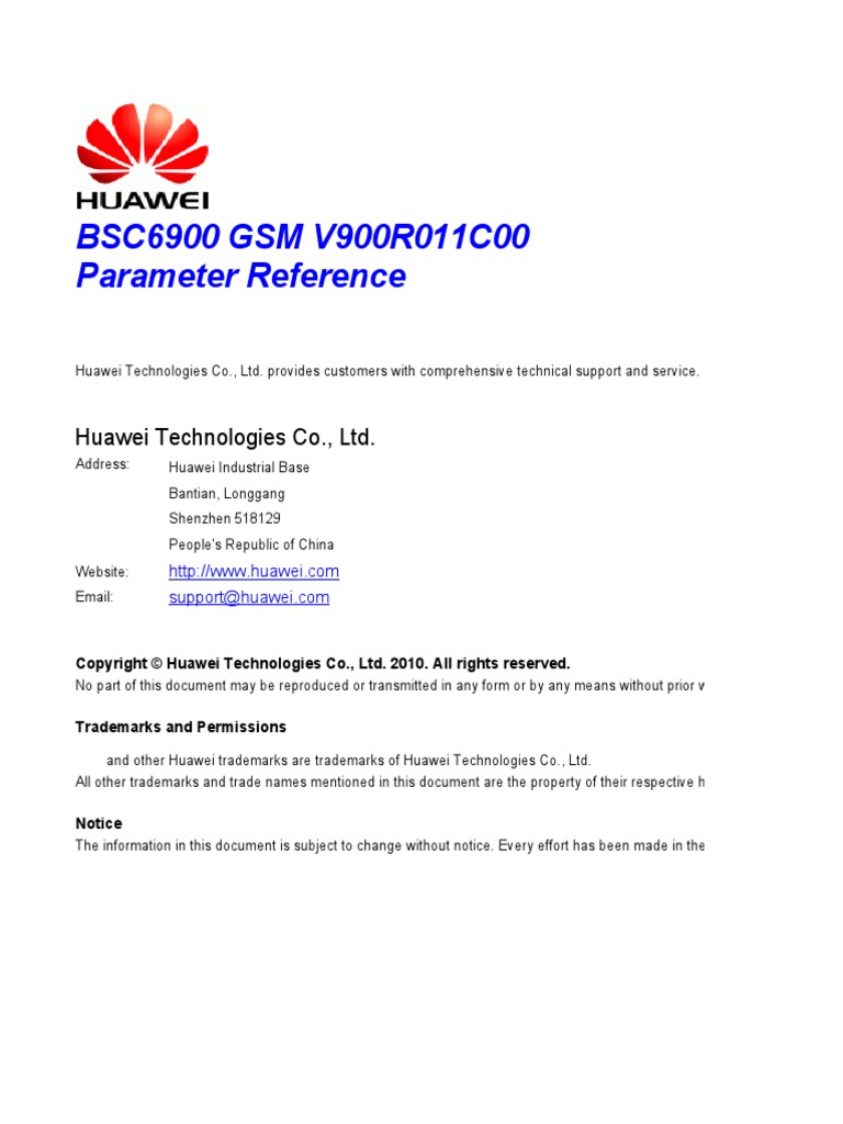 BSC6900 GSM V900R011C00SPC720 Parameter Reference PDF | PDF | Parameter ...