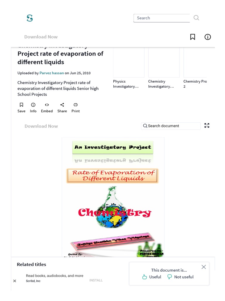 Chemistry Investigatory Project Rate of Evaporation of Different ...