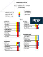 St. Mary'S Parish Festival 2016 Schedule of Volunteers & Area of Assignment (C/o Legion of Mary)