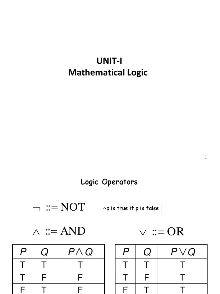 Discrete Math: Logical Operators Overview | PDF | Recurrence Relation ...