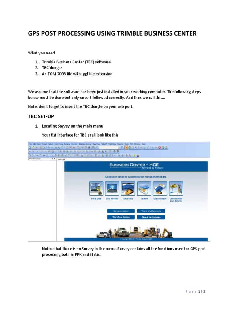 Gps Post Processing Using Trimble Business Center | PDF | Latitude ...
