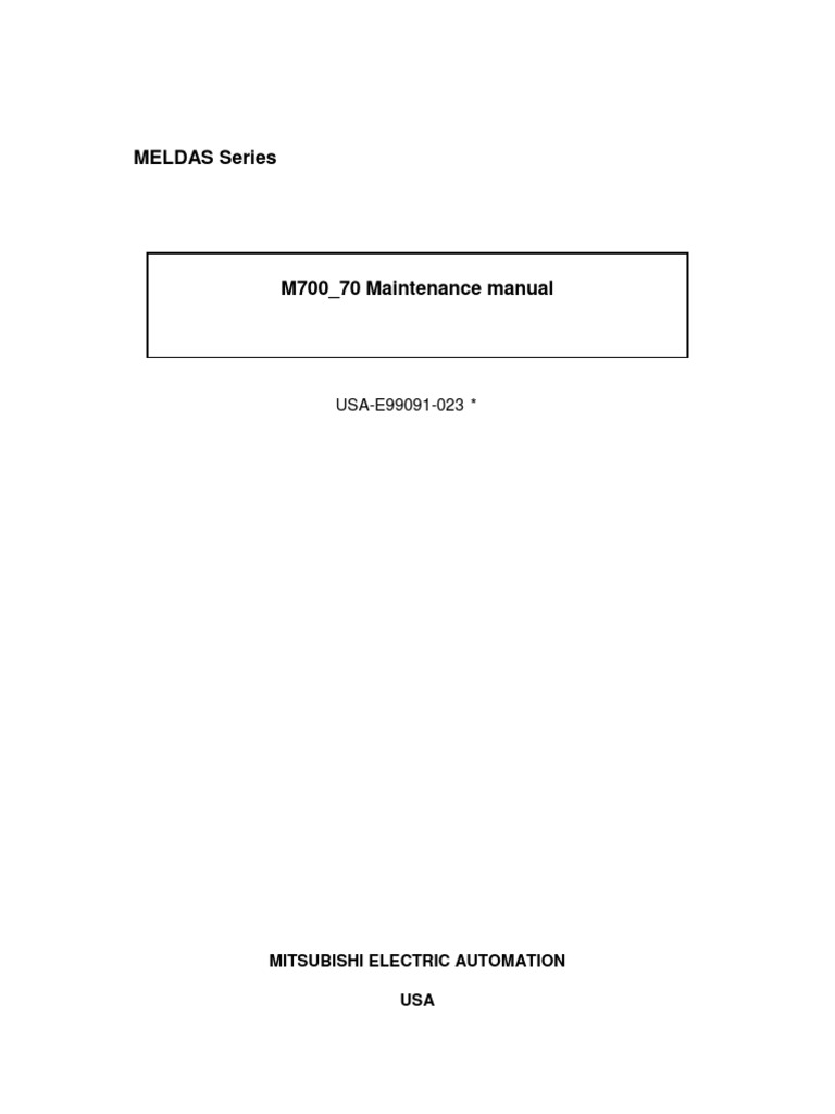 M700 M70 Maintenance Manual PDF Numerical Control Amplifier