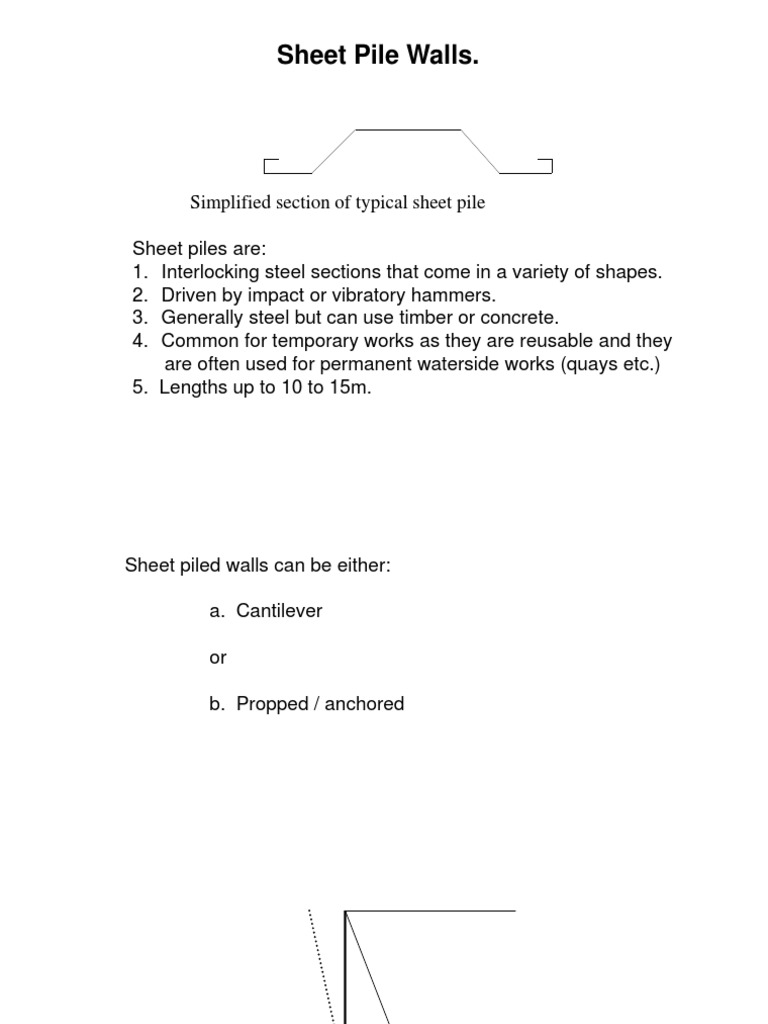 Sheet Pile Wall Introduction | PDF | Deep Foundation | Stress (Mechanics)