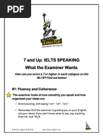 7 and Up Cheat Sheet What The Examiner Wants On The Speaking Section of The IELTS New PDF