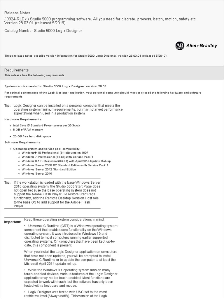 Allen Bradley | PDF | Installation (Computer Programs) | Microsoft Windows