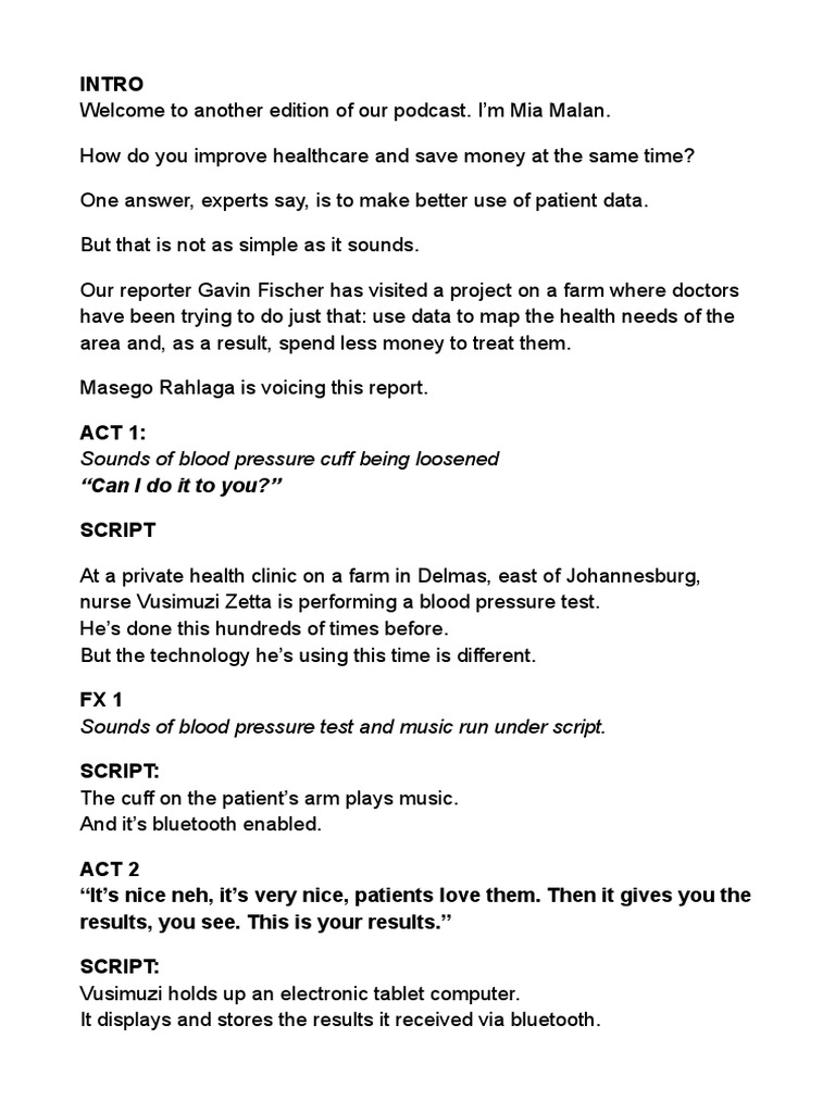 [PODCAST SCRIPT] X marks the spot Mapping our way to better health