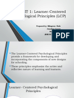 UNIT 1: Learner-Centered Psychological Principles (LCP)