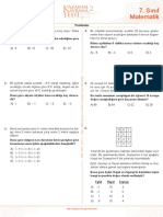 Sınıf Problemler Kazanım Testi