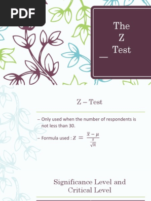 Z Test Statistical Hypothesis Testing Null Hypothesis