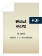 Grammar: Numerals Numerals: Petr Novotný