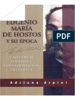Eugenio Maria Hostos y Su Epoca Categorias Sociales y Fundamentacion Filosofica PDF