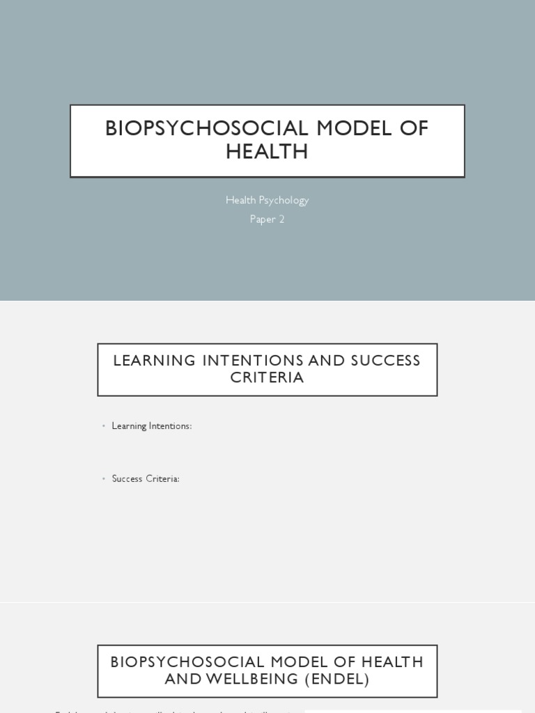 Biopsychosocial Model of Health Explained | PDF | Stress (Biology ...