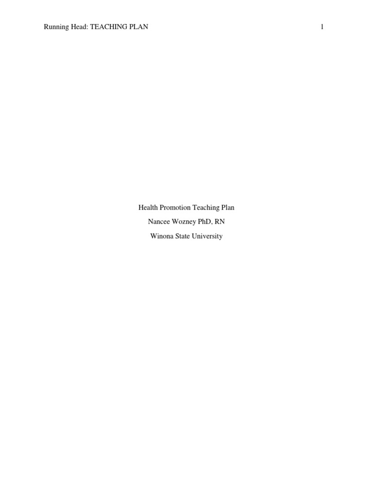 Health Promotion Teaching Plan for Kids | PDF | Toothbrush | Health Care