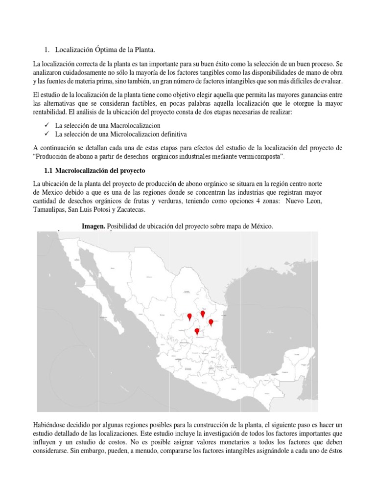 Localización Óptima de La Planta PDF Agricultura Transporte