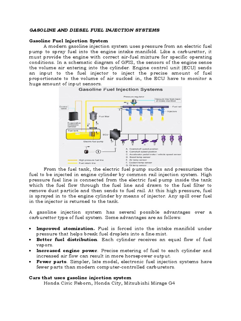 Gasoline And Diesel Fuel System Pdf Fuel Injection Internal