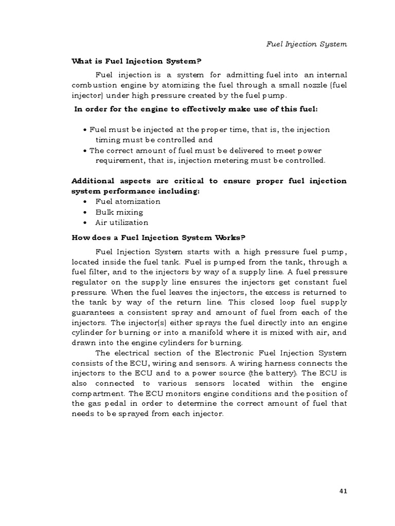 An InDepth Look at Automotive Fuel Injection Systems Explaining the