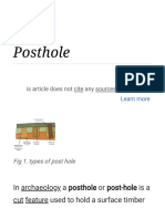 Posthole: in Archaeology A or Isa Cut Feature Used To Hold A Surface Timber