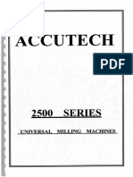 Accutech 2500series Universal Milling Machine-operation Manual