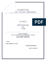 Planificǎri Religie-Cultul Ortodox PDF