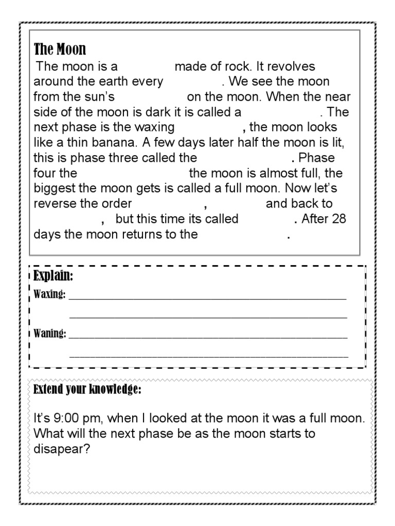 Phases of the Moon Explained | PDF | Science & Mathematics