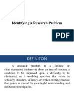 Identifying Research Problems