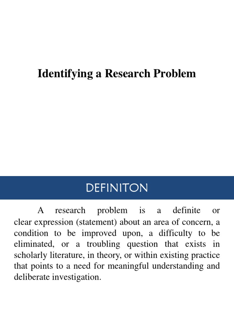Identifying A Research Problem | PDF | Qualitative Research ...