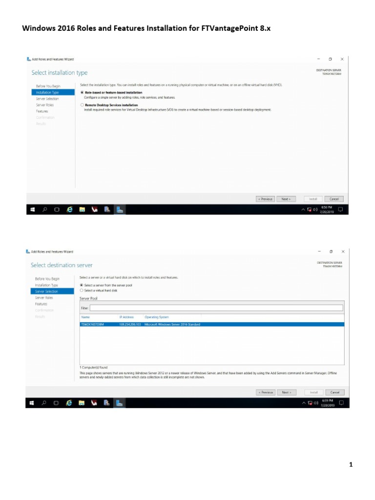 Install Windows 2016 for FTVantagePoint | PDF | Business