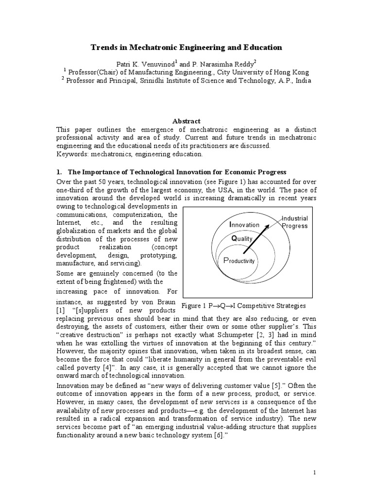 Trends in Mechatronic Engineering | PDF | Mechatronics | Engineering
