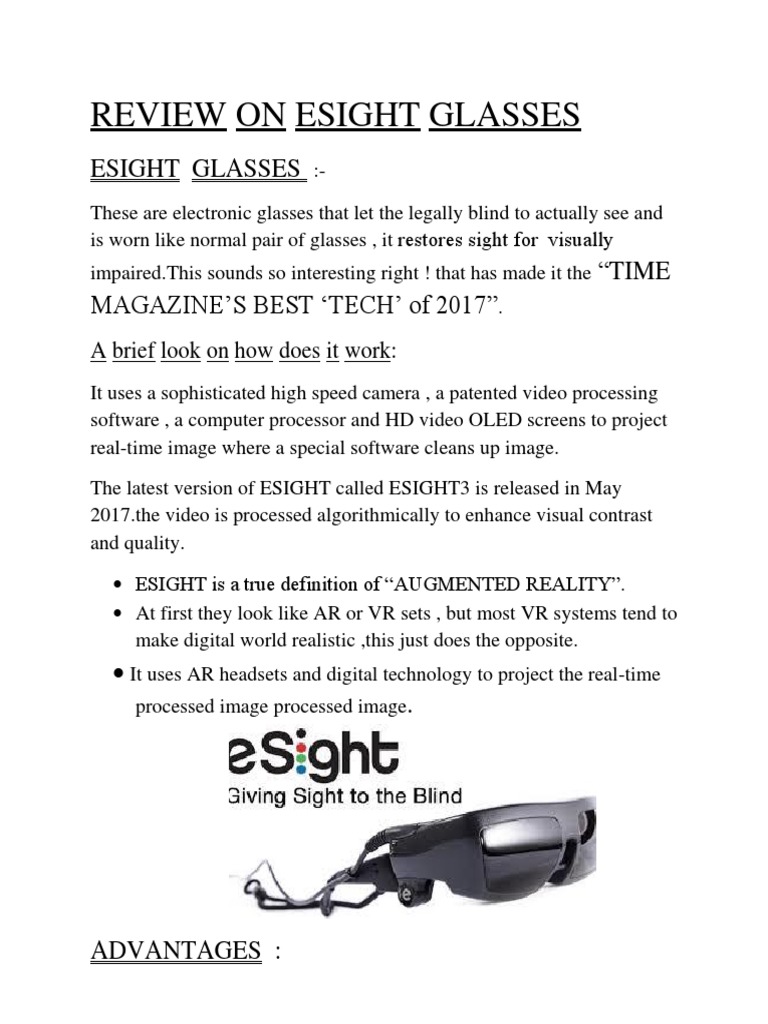 E Sight Glasses | PDF | Computers