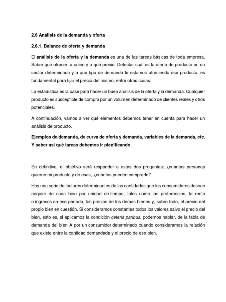 Análisis de Oferta y Demanda en Mercados | PDF | Oferta y demanda ...