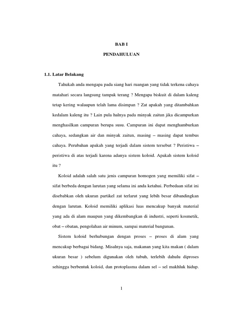 Laporan Kimia Sistem Koloid