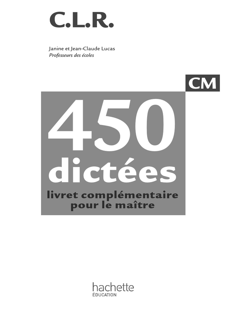 Cm 450 Dictees Livre Du Maitre Pdf Pdf Nature
