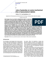 Effects of Granule Size On Physicochemical Properties of Paracetamol Tablets