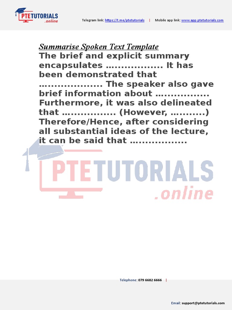 Pte SST Template PDF