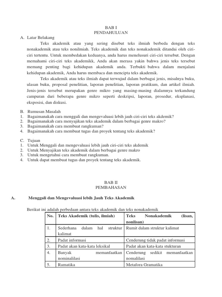 Perbedaan Teks Akademik Dan Non Akademik