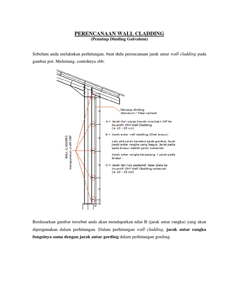 Perencanaan Wall Cladding Galvalum | PDF