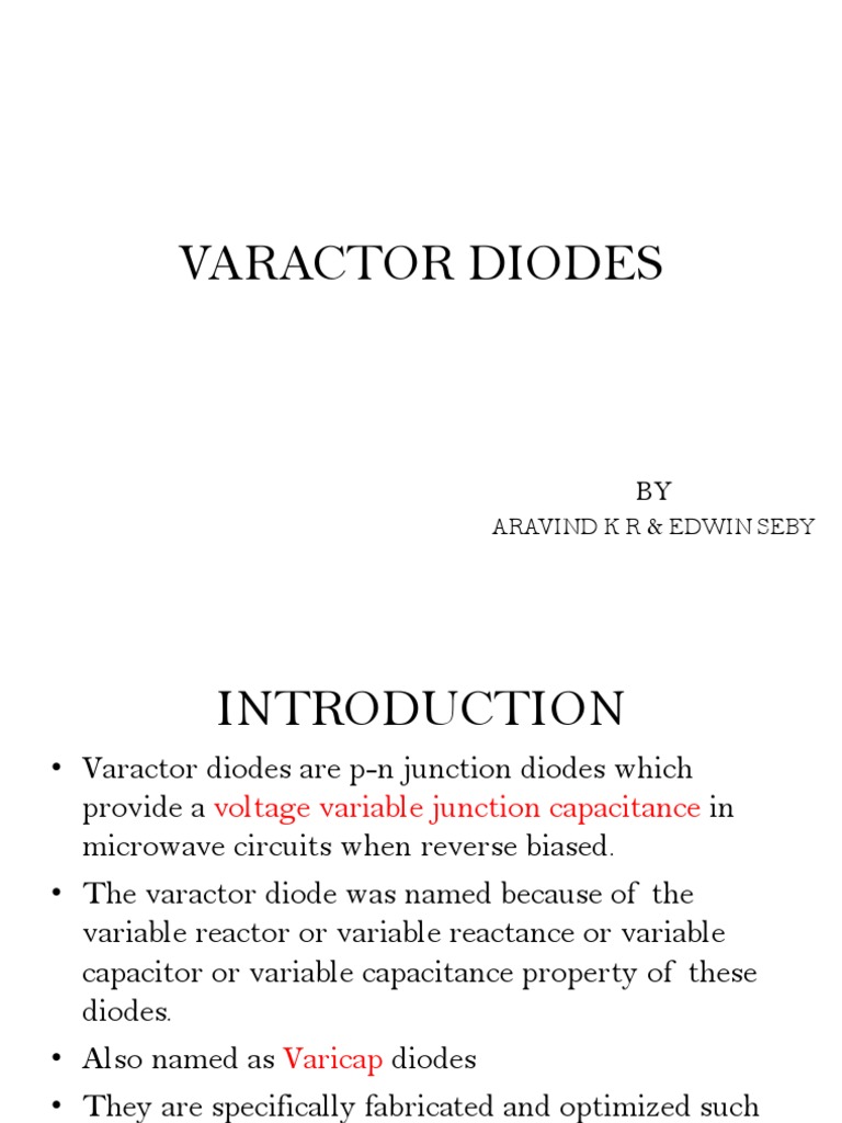 Varactor Diode Overview and Applications | PDF | P–N Junction | Capacitor