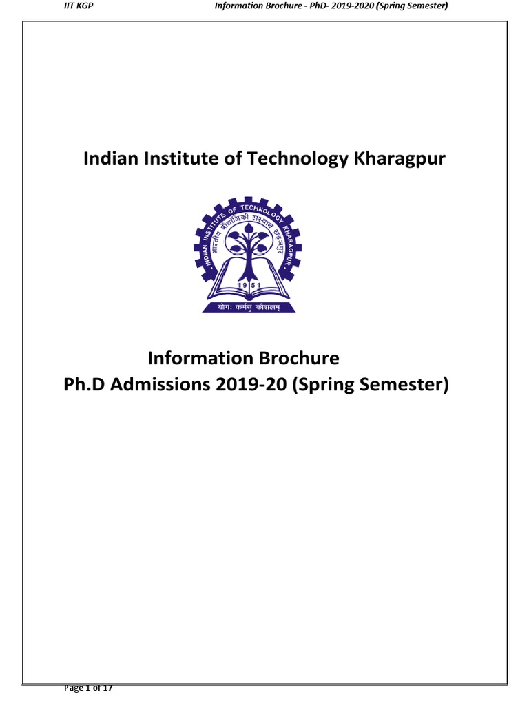 Insights into the PhD Program and Campus Life at IIT Kharagpur | PDF ...