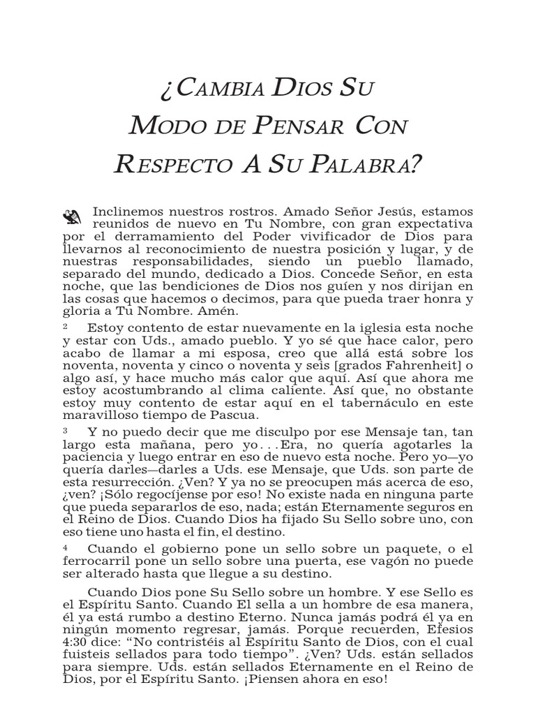 Cambia Dios Su Modo de Pensar Con Respecto A Su Palabra | PDF | Jacob ...