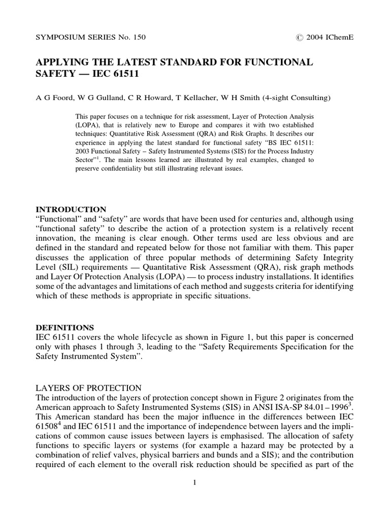 Aplicacion 61511 | PDF | Prevention | Risk