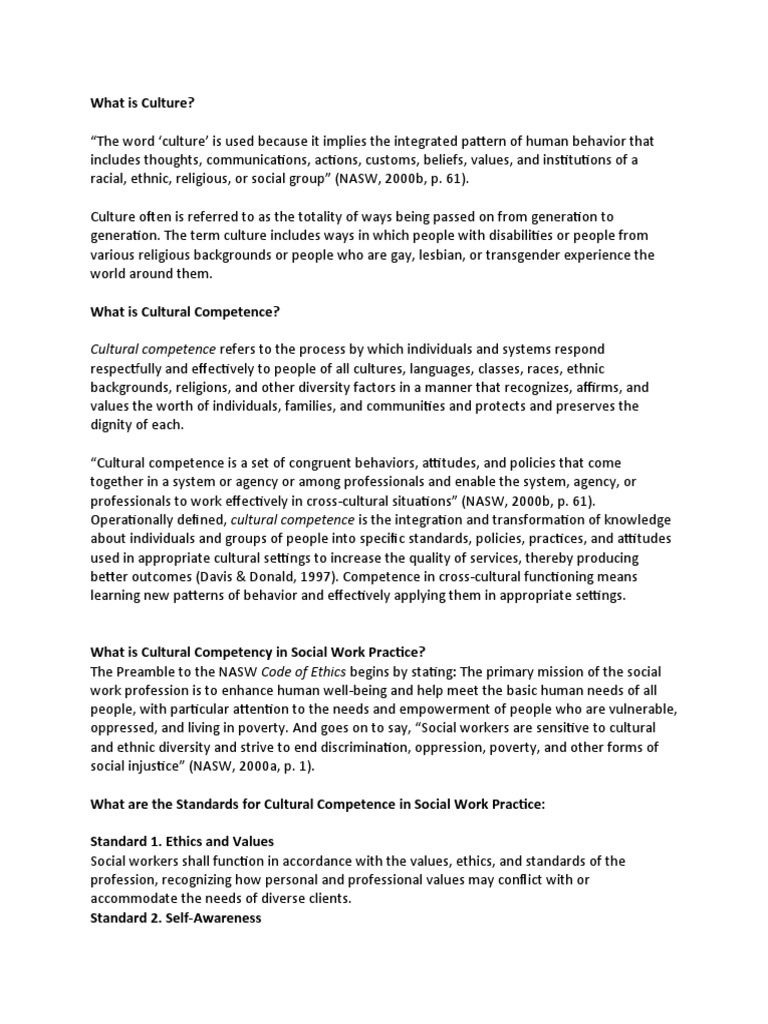 Understanding Cultural Competence in Social Work | PDF | Public Sphere ...